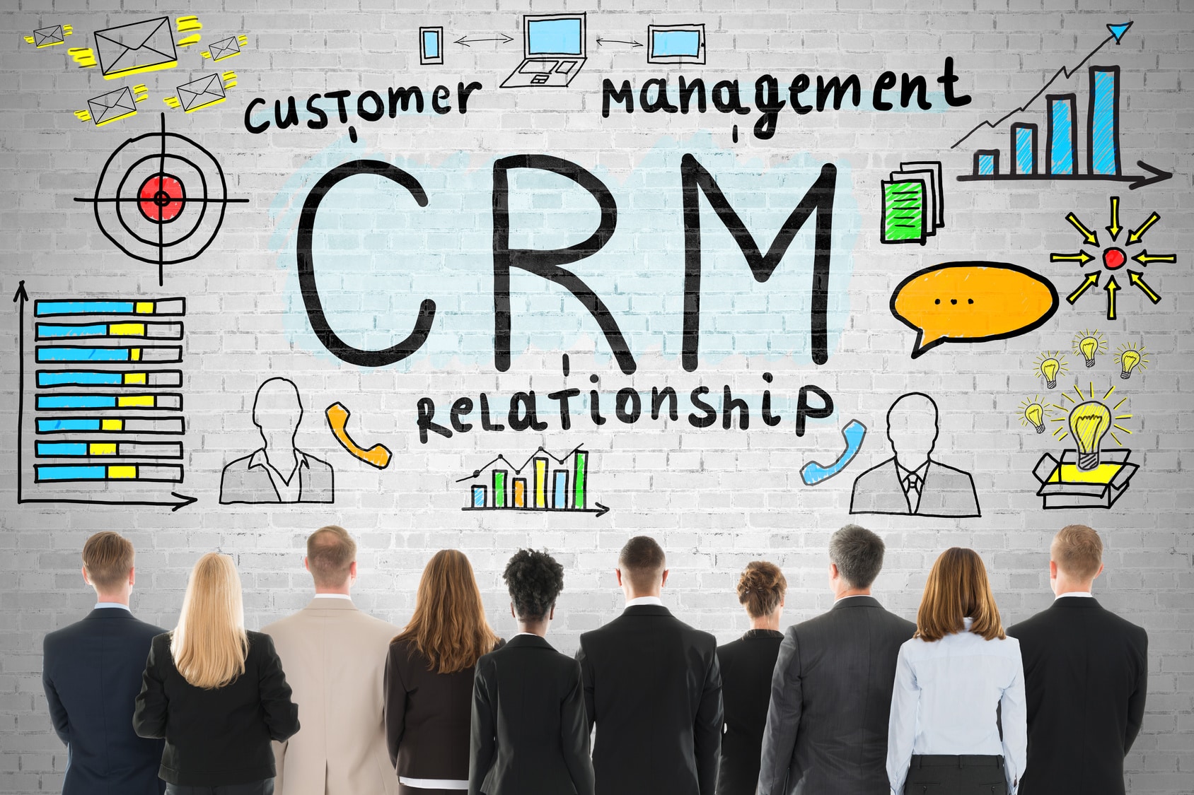 Businesspeople Looking At Customer Relationship Concept